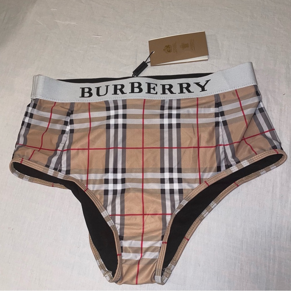 Burberry Tan and Black Bikini Bottom